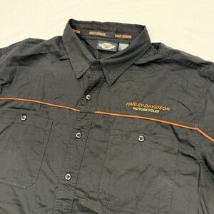 Harley Davidson Men's 2XL Embroidered H-D Shield Mechanic Garage Shirt 2006